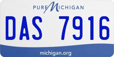 MI license plate DAS7916