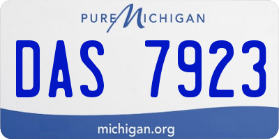 MI license plate DAS7923