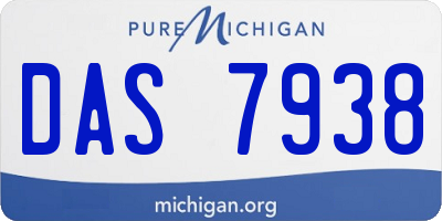 MI license plate DAS7938