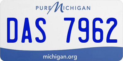 MI license plate DAS7962