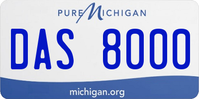MI license plate DAS8000