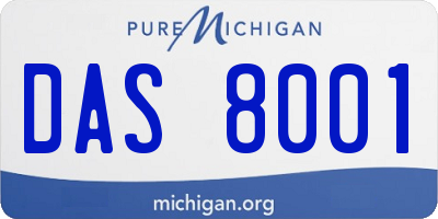MI license plate DAS8001