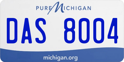 MI license plate DAS8004