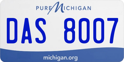 MI license plate DAS8007
