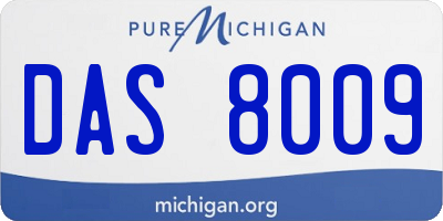 MI license plate DAS8009