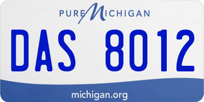 MI license plate DAS8012
