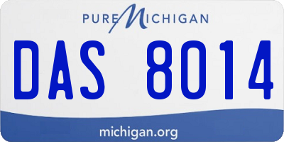 MI license plate DAS8014