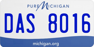 MI license plate DAS8016