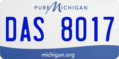 MI license plate DAS8017