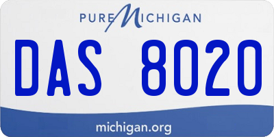 MI license plate DAS8020