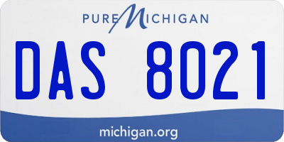 MI license plate DAS8021