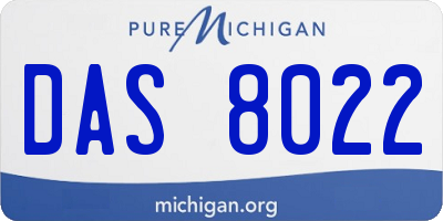MI license plate DAS8022