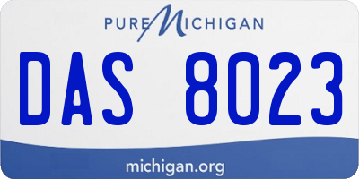 MI license plate DAS8023