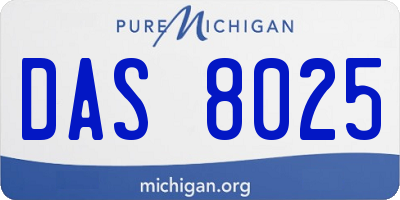 MI license plate DAS8025