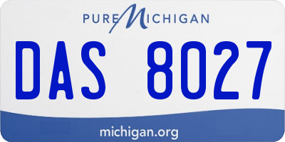 MI license plate DAS8027