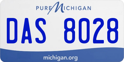 MI license plate DAS8028