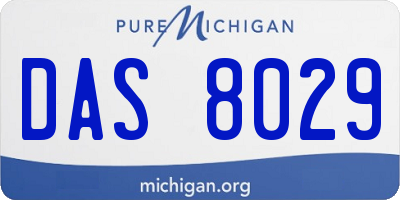 MI license plate DAS8029