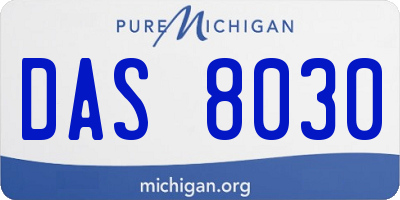 MI license plate DAS8030