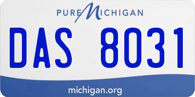 MI license plate DAS8031
