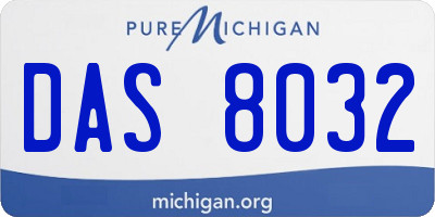 MI license plate DAS8032
