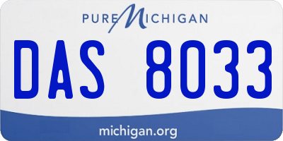 MI license plate DAS8033