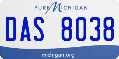 MI license plate DAS8038
