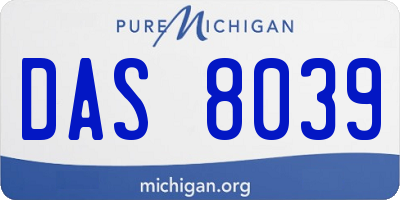 MI license plate DAS8039