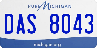 MI license plate DAS8043