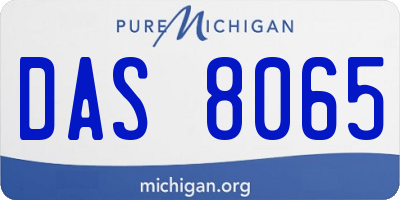 MI license plate DAS8065