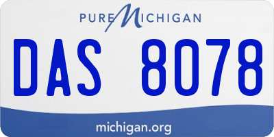 MI license plate DAS8078