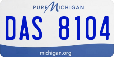 MI license plate DAS8104