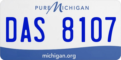 MI license plate DAS8107