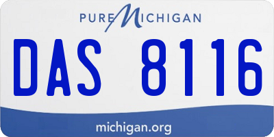 MI license plate DAS8116