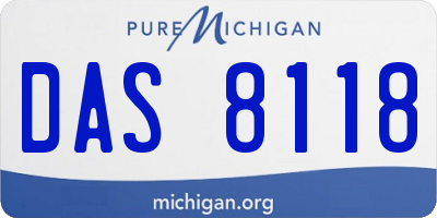 MI license plate DAS8118