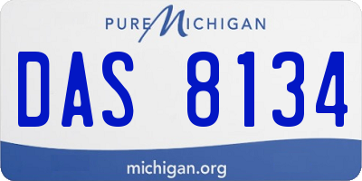 MI license plate DAS8134