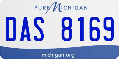 MI license plate DAS8169