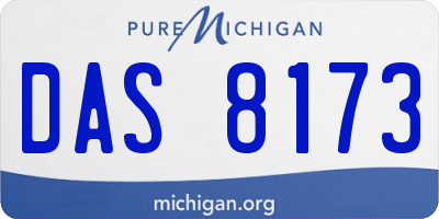 MI license plate DAS8173