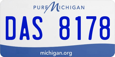 MI license plate DAS8178