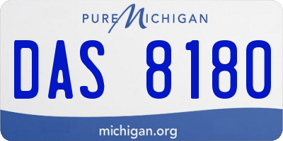 MI license plate DAS8180