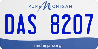MI license plate DAS8207