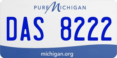 MI license plate DAS8222