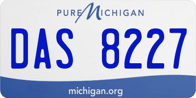 MI license plate DAS8227
