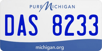 MI license plate DAS8233