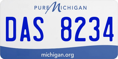 MI license plate DAS8234