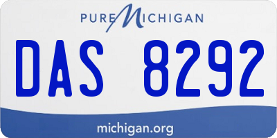 MI license plate DAS8292