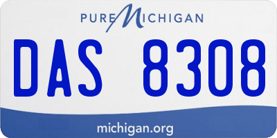 MI license plate DAS8308
