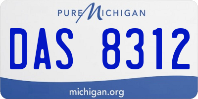 MI license plate DAS8312