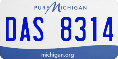 MI license plate DAS8314