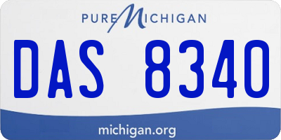 MI license plate DAS8340