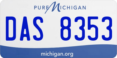MI license plate DAS8353